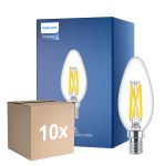 Monipakkaus 10x Philips MASTER LED E14 Kynttilä Filament Kirkas 3.4W 470lm - 922-927 Dim To Warm | Paras Värintoisto - Himmennettävä - Korvaa 40W