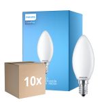 Monipakkaus 10x Philips Corepro LED Kynttilä E14 Matta 6.5W 806lm - 840 Kylmä Valkoinen | Korvaa 60W
