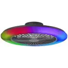 Brilliant Salerno Kattotuuletin Muovi- Musta 54W 6800lm - 830-865 CCT+RGB | 577mm - Kaukosäädin Himmennettävä